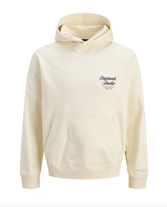 Jack & Jones Norrebro Typo Back Sweat Hoodie - Antique White